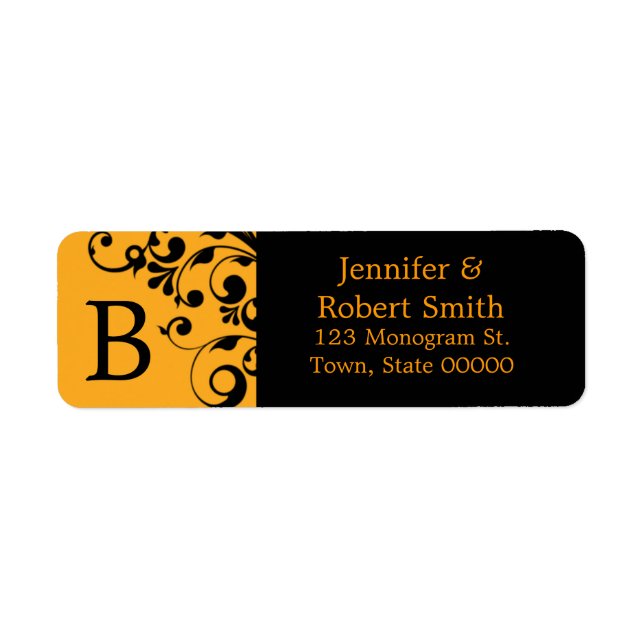 Monogramme B Étiquettes de adresse personnalisés | (Devant)