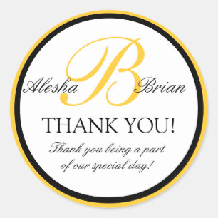 Monogramme B Mariage Favoriser Merci Stickers