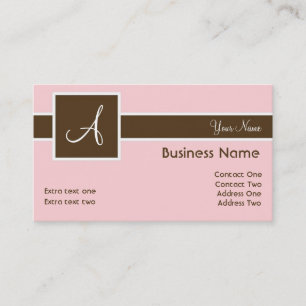 Monogramme Bande rose et Cartes de visite Brown