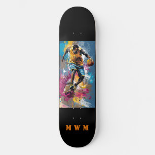 Monogramme Basketball Design unique Skateboard