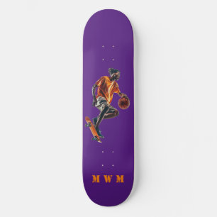 Monogramme Basketball Design unique Skateboard