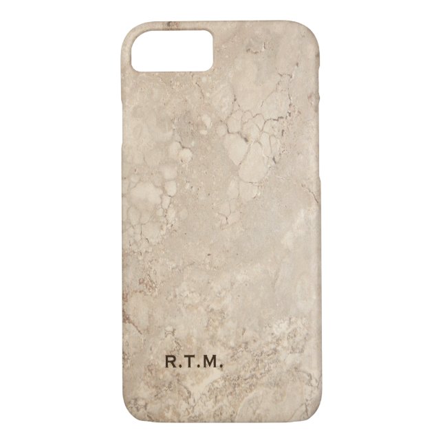 Monogramme Beige Granite iPhone 7 Coque (Dos)
