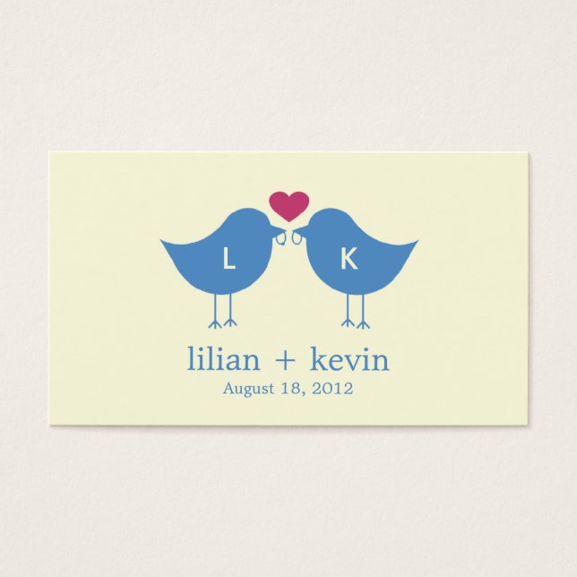 Monogramme Birds Wedding Favor Tags (Devant)