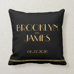 Monogramme Black Great Gatsby Mariages Coussins