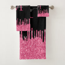 Monogramme Black Metallic Hot rose Parties scintil