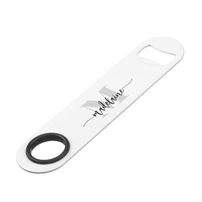 Monogramme blanc noir argent personnel (Devant angulaire)