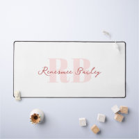 Monogramme blanc rose minimal