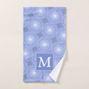Monogramme bleu cercles motif