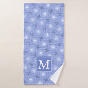 Monogramme bleu cercles motif