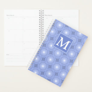 Monogramme bleu cercles motif