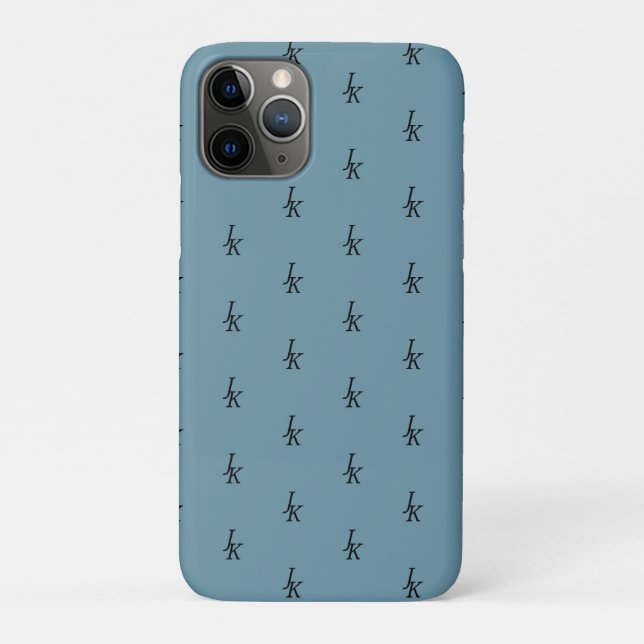 Monogramme bleu Dusty iPhone / coque ipad (Dos)