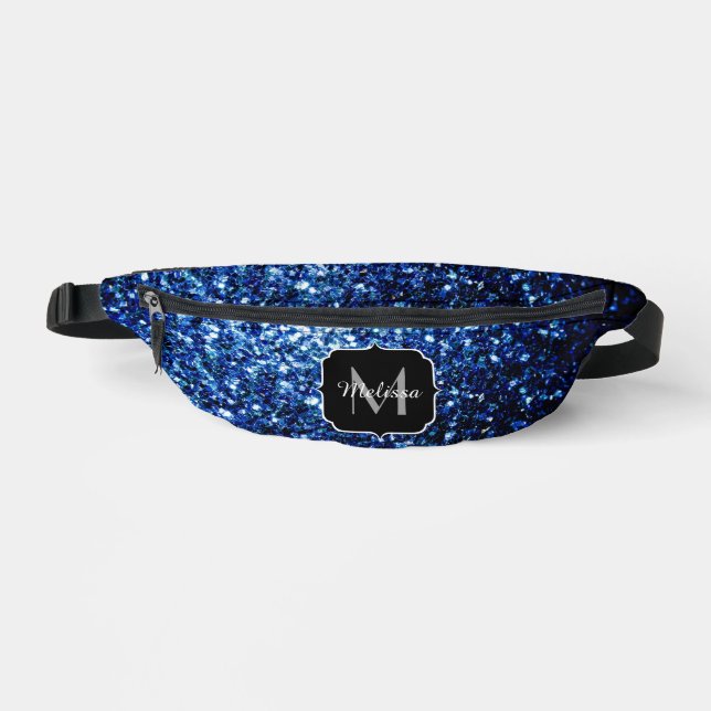 Monogramme bleu foncé brille de parties scintillan (Recto)