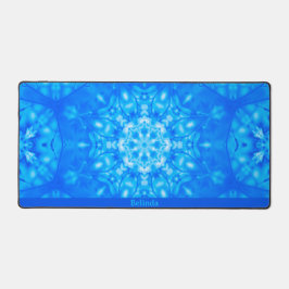 Monogramme bleu Nom Aquarelle Mat de bureau modern