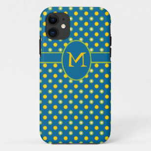 Monogramme bleu Pois iPhone 5/5s Xtreme Coque