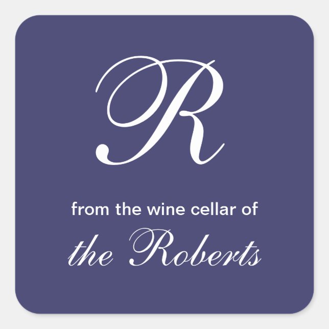 Monogramme bleu R de la cave à vin des Étiquettes (Devant)