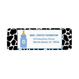 Monogramme Blue Cowprint Milk a Holic Étiquette de