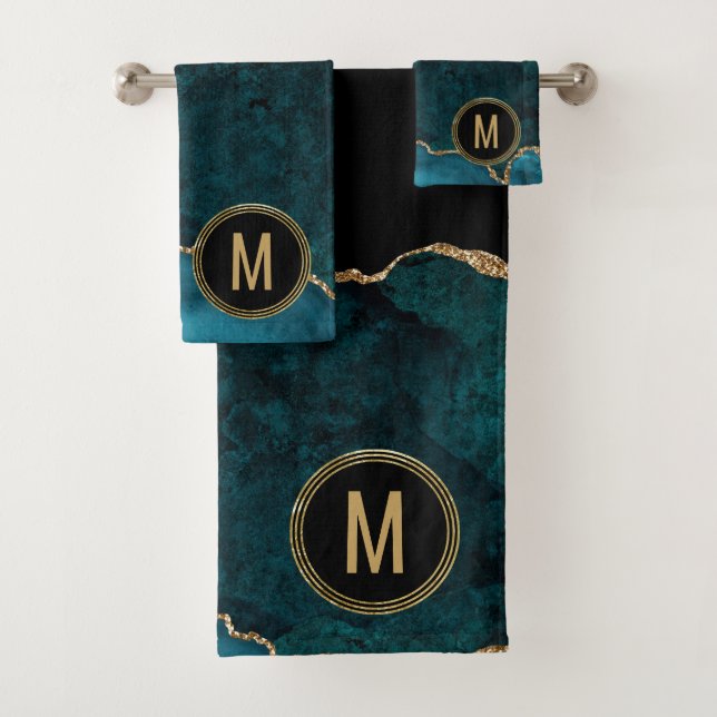 Monogramme Blue Gold Agate (En situation)