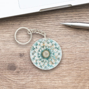 Monogramme Blue Turquoise or Floral Mandala