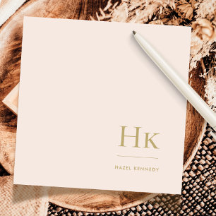 Monogramme Blush Simple Feminine Carte pour notes