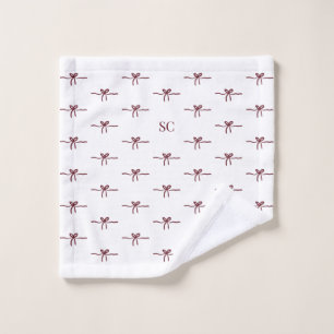 Monogrammé Bordeaux Nœud Blanc Visage Moderne