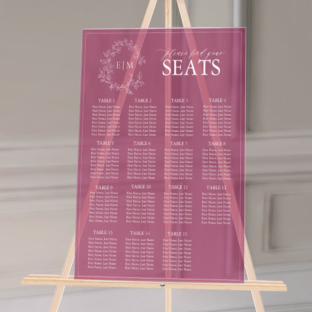 Monogramme Bourgogne Mariage Siège (Wedding Seating Chart!
)