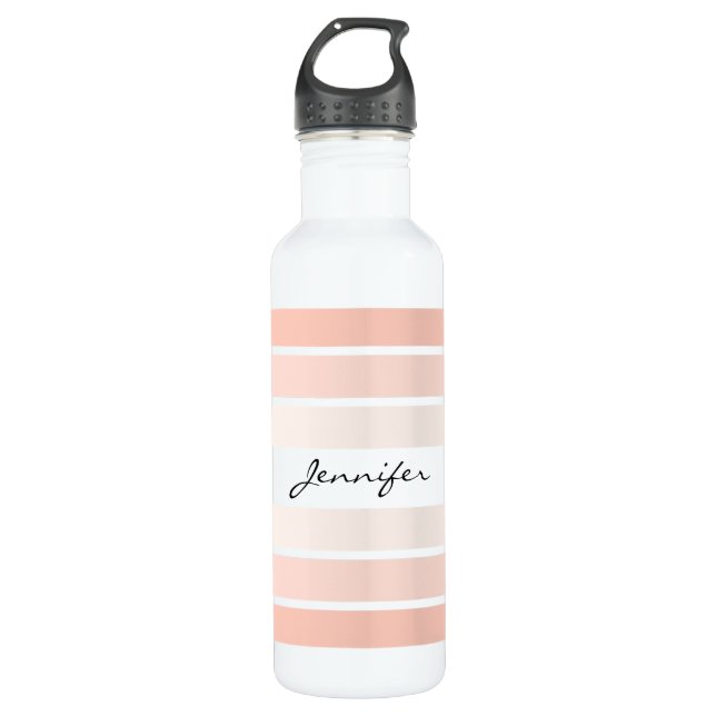 Monogramme Bouteille d'eau tendance Coral Pastel (Devant)