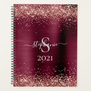 Monogramme Brown Bourgogne Faux Parties scintillan
