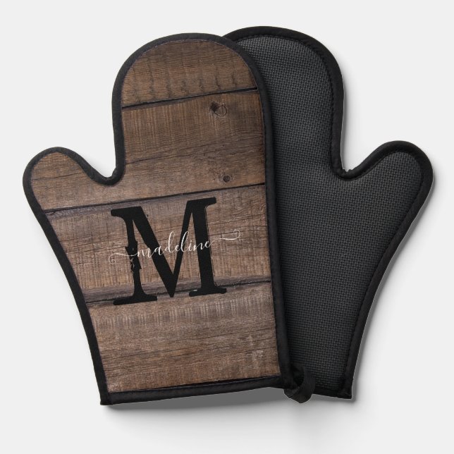 Monogramme Brown rustique Nom du script Personnali (Recto/Verso)