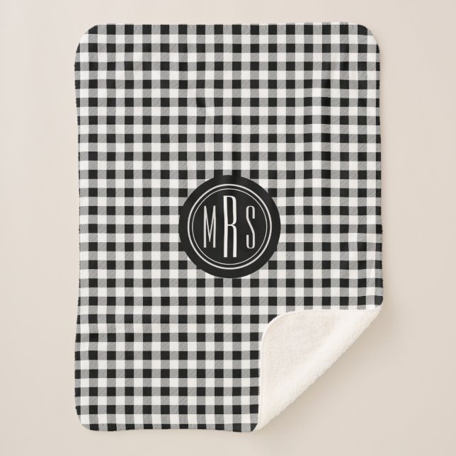 Monogramme, Buffalo Check Plaid noir et blanc (Devant)