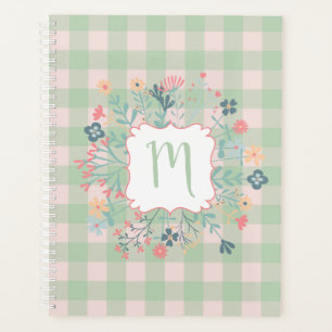 Monogramme Cadre Floral   Plat de buffle vert prin