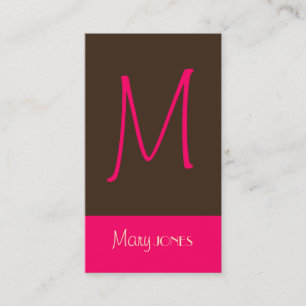 Monogramme Carte de visite en couleurs rétro