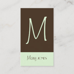Monogramme Carte de visite en couleurs rétro