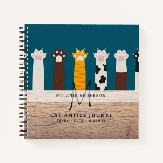 Monogramme CAT Paws Pour Les Carnets De Journal De (Devant)