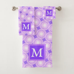 Monogramme cercles violets motif