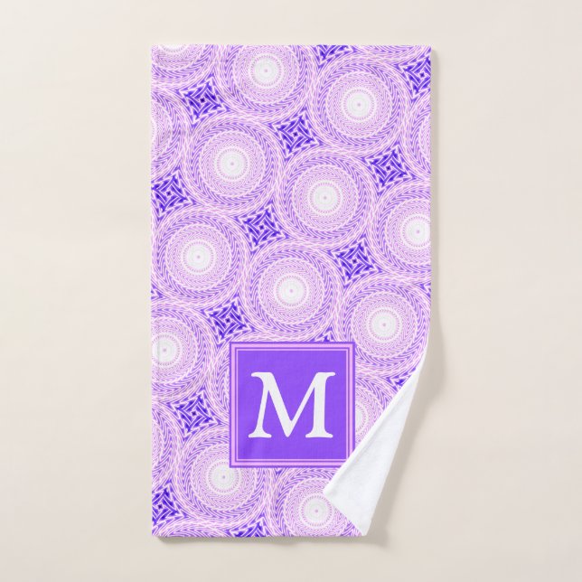 Monogramme cercles violets motif (Serviette à main)