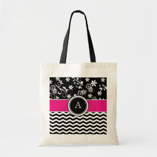 Monogramme Chevron et sac fourre-tout floral à