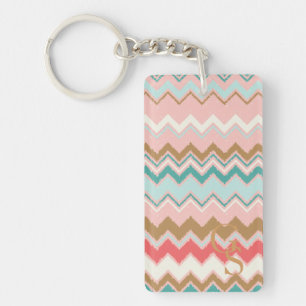 Monogramme chic de coutume de Chevron de menthe de