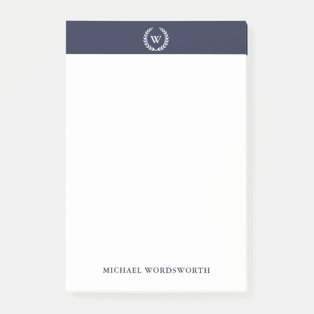 Monogramme Classic Élégant Nom Post-it® Notes (Devant)