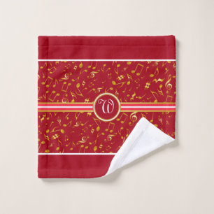 Monogramme classique avec Gold Music Notes sur RED