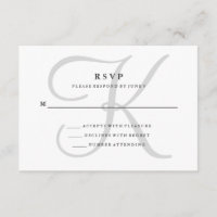 Monogramme classique moderne en gris RSVP