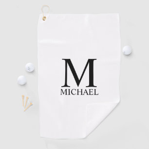 Monogramme classique personnalisé et nom serviette