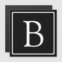 Monogramme classique simple | Magnet noir et blanc