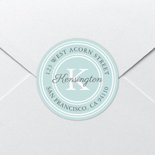 Monogramme classique vintage Étiquette de adress