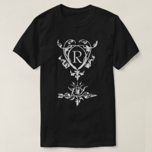 Monogramme Coeur Gothique Et Flèche Motif T-shirt