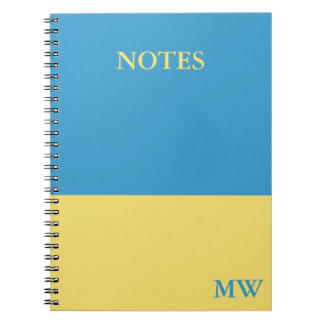 Monogramme Color Block Carnet Sky Blue & Yellow