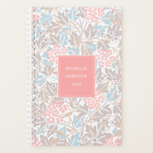 Monogramme Coloré Floral Moderne Vintage Rose bleu