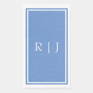 Monogramme Cornflower Blue Colorful Classy Hochzei Serviette