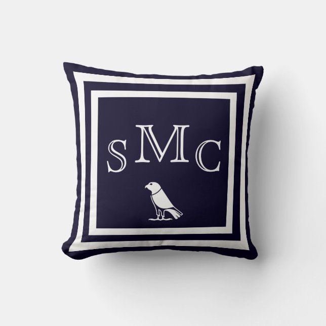 MONOGRAMME coussin bleu foncé (Recto)