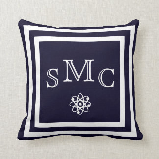 MONOGRAMME coussin bleu foncé