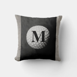 monogramme coussin de balle de golf design gris en